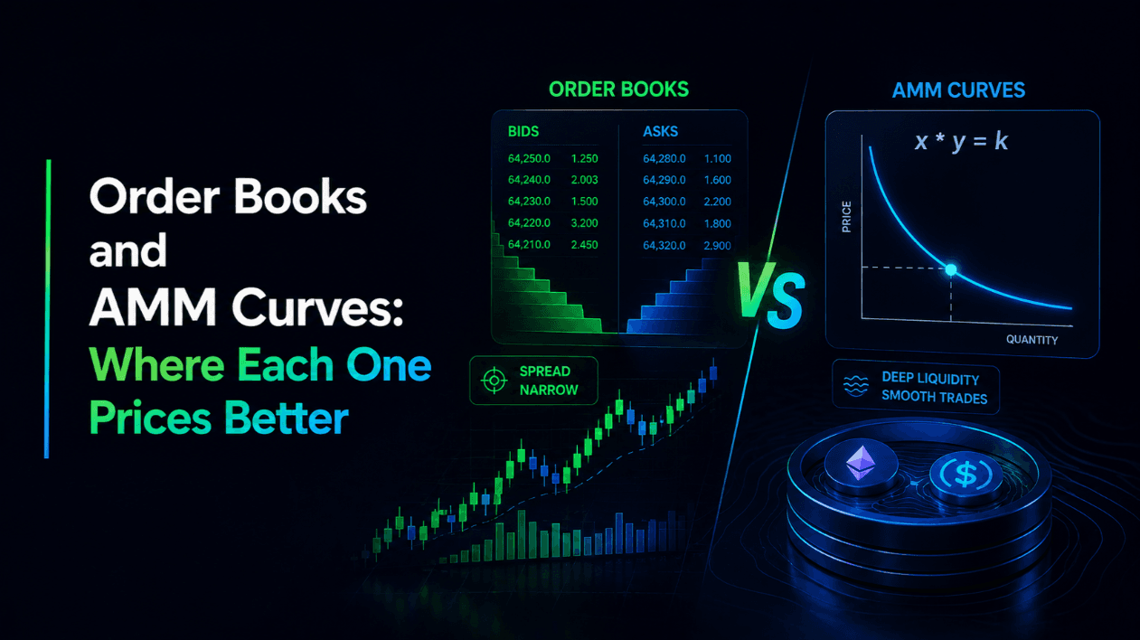 Order Books and AMM Curves: Where Each One Prices Better