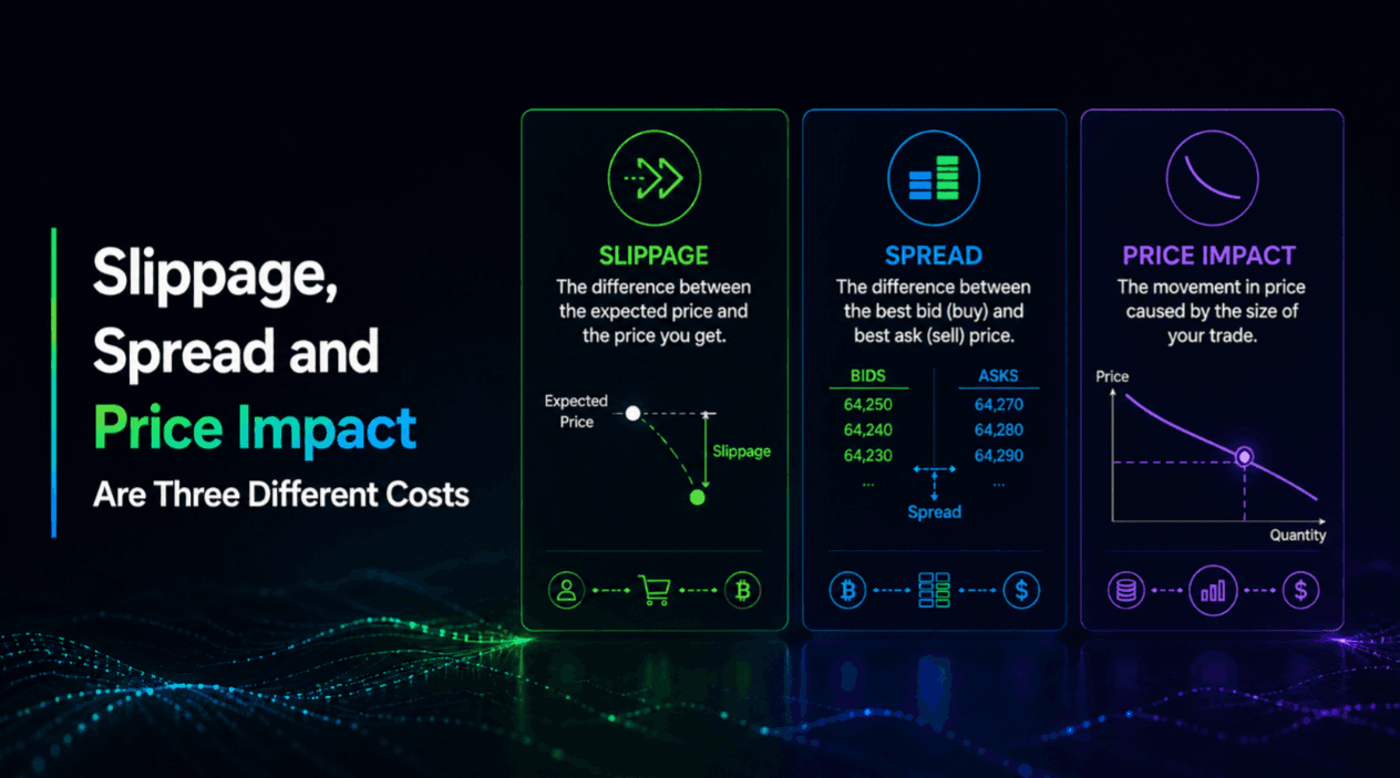Slippage, Spread and Price Impact Are Three Different Costs
