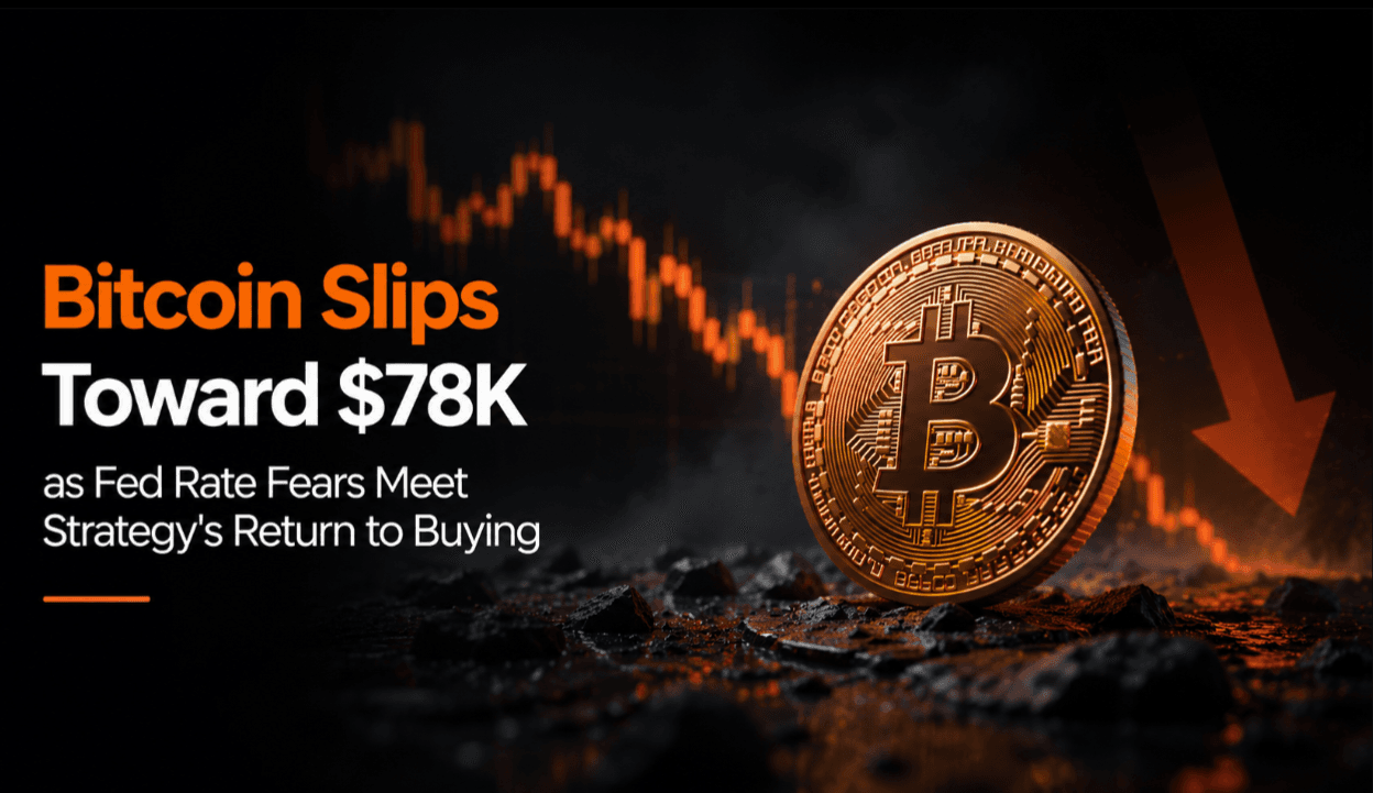 Bitcoin Slips Toward $78K as Fed Rate Fears Meet Strategy's Return to Buying