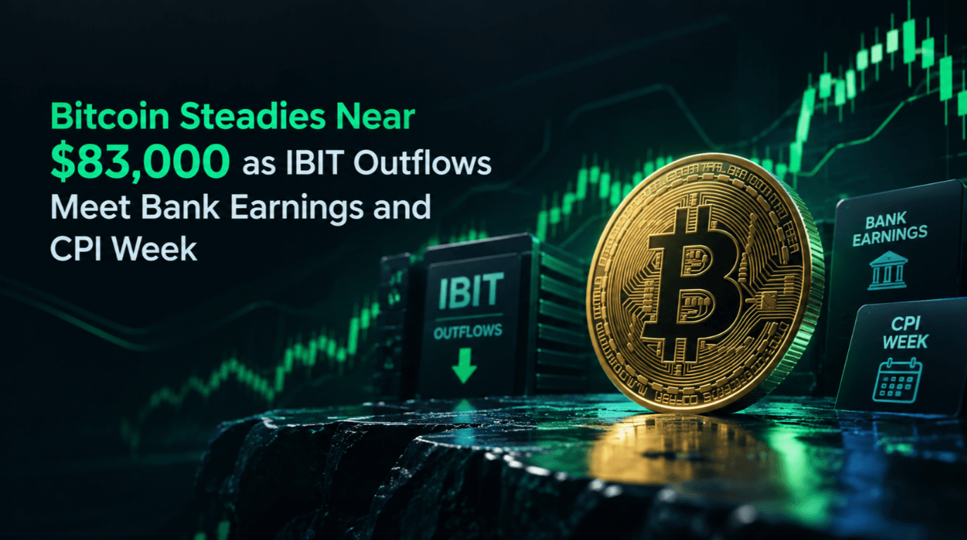 Bitcoin Steadies Near $83,000 as IBIT Outflows Meet Bank Earnings and CPI Week