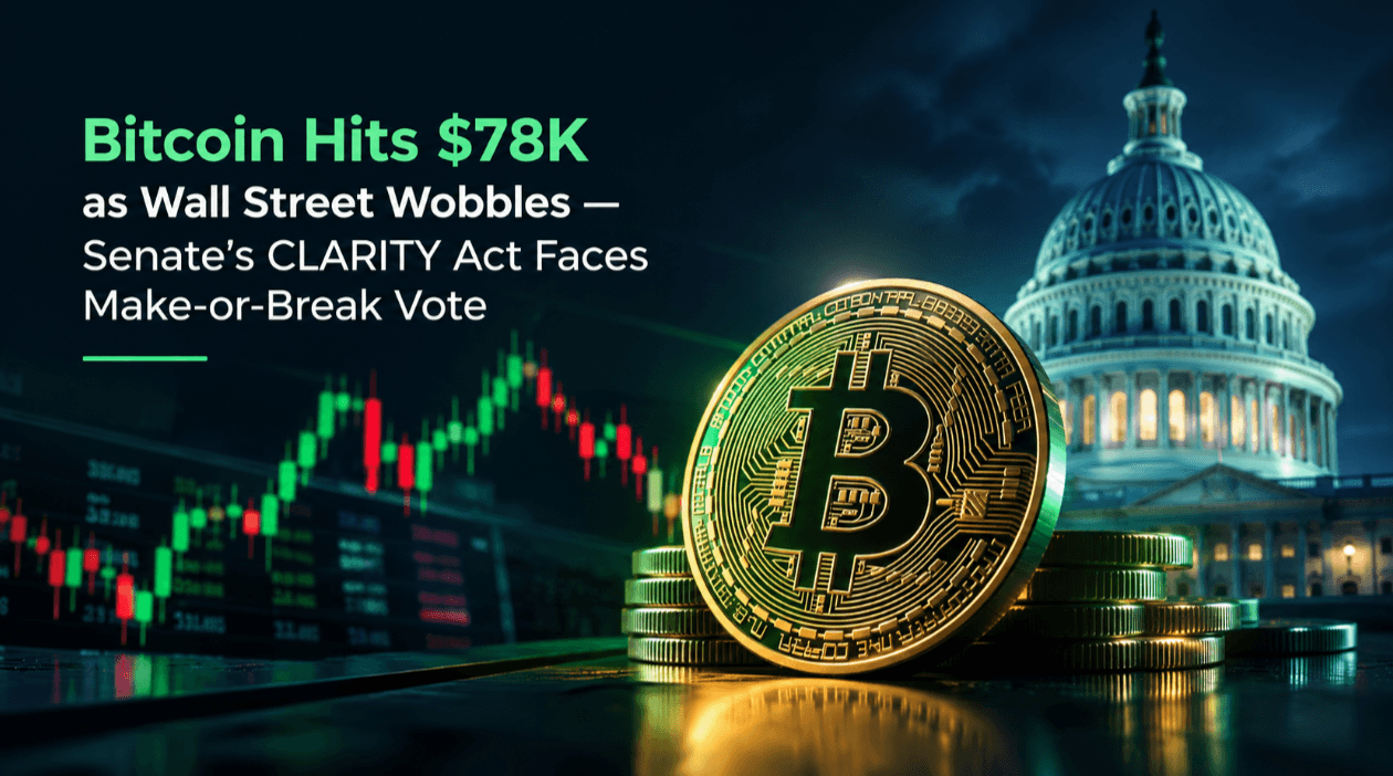 Bitcoin Hits $78K as Wall Street Wobbles — Senate's CLARITY Act Faces Make-or-Break Vote