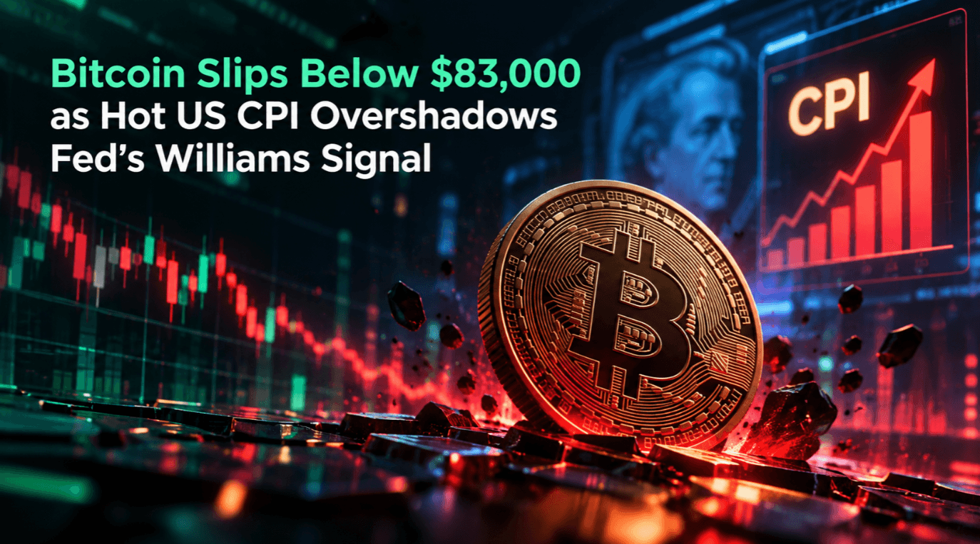 Bitcoin Slips Below $83,000 as Hot US CPI Overshadows Fed’s Williams Signal