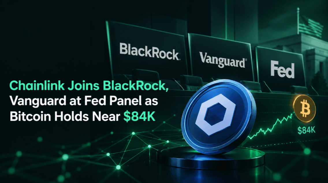 Chainlink Joins BlackRock, Vanguard at Fed Panel as Bitcoin Holds Near $84K