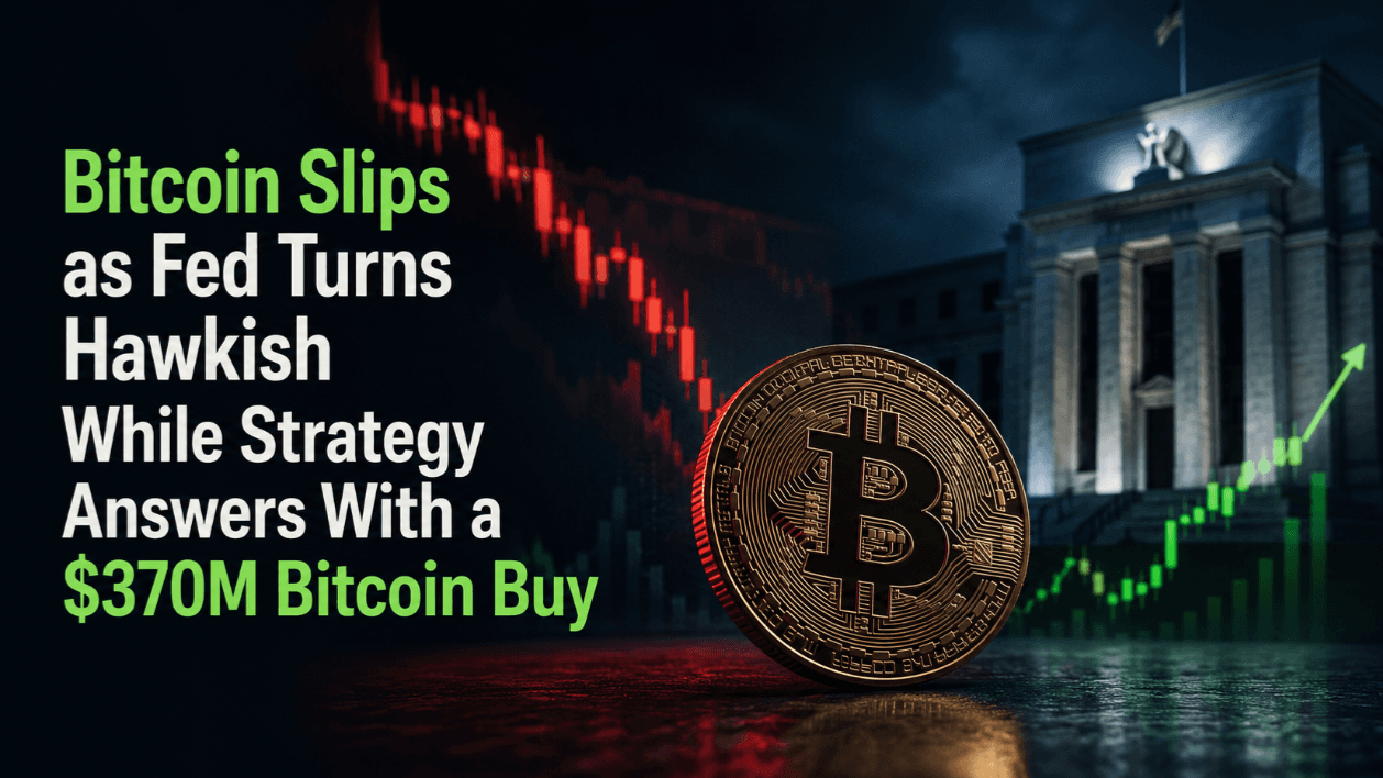 Bitcoin Slips as Fed Turns Hawkish While Strategy Answers With a $370M Bitcoin Buy