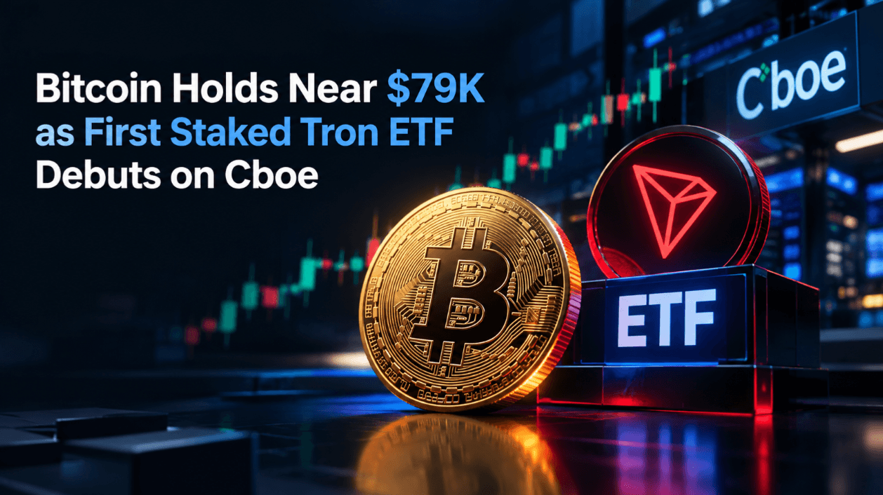 Bitcoin Holds Near $79K as First Staked Tron ETF Debuts on Cboe