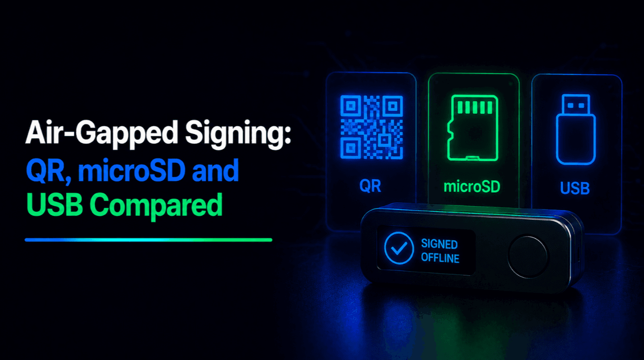 Air-Gapped Signing: QR, microSD and USB Compared